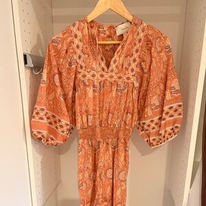 Cleobella Orange Patterned Jumpsuit